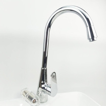 Kitchen hot and cold faucet washing basin stainless steel tank thick outlet pipe can rotate 360 degrees April Fools Day