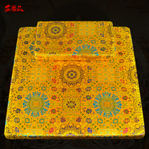 Zhuang Yan Pi Buddhist supplies thick meditation pad futon brown silk kowtow cushion New kneeling pad Buddha pad