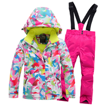 Childrens ski suit set Boys and Girls coat children winter outdoor thickened warm Japanese ski clothes tide