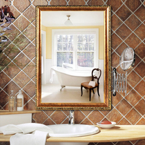 European-style bathroom mirror Bathroom toilet bathroom mirror Wall-mounted dressing mirror Makeup mirror Frame hanging American hanging mirror