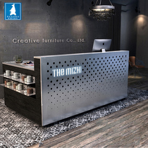 Stainless steel bar High-end atmosphere cafe Water bar Internet cafe 4S shop Hotel clothing store cashier front desk table