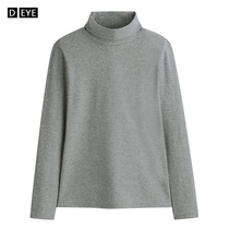 High collar base shirt men winter new cotton washable polished pullover long sleeve cotton lapel collar t-shirt