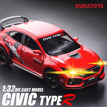  Alloy simulation car model Honda Civic Nissan GTR35 boy gift pull back childrens toy racing car