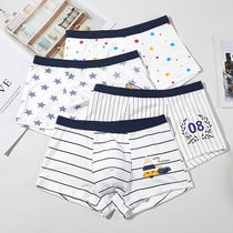 Childrens underwear boys four-corner flat cotton sports medium-size childrens shorts head boy baby children