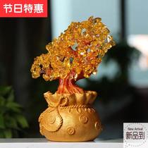 Yellow Crystal Trick Hair Tree Swing Piece Q Living Room Wine Cabinet Chaisie Decorations I Home Creation Little Handicraft Shake Money