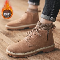 (Hot selling explosive) 2021 Winter leisure boots retro outdoor overwear boots high plus velvet mens Martin boots