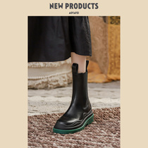 Martin boots womens short boots 2021 autumn and winter New all round head BV smoke tube boots thick soles Chelsea boots