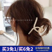 South Korea New ins Morandi color elegant mother clip cold wind bath plastic acrylic grab clip top hairclip