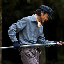 SOARIN American Retro Blue Striped Shirt Male Ammy Karma Frock Navy Wind Set Head Long Sleeve Shirt