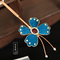 Bamboo Film Forest Xi Hand Butterfly Flutter point Cutter hair Hairpin Ming and clear Wind Accessories Show and Hair Accessories Dish Hair Balls Hair Accessories