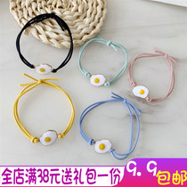 Lets have a poached egg ~ personality Korean hair rope Joker bracelet can be used headstring hair decoration rubber band bottoming headwear female