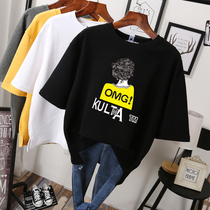 chubby womens plus size summer short sleeve shirt 2022 new chubby girls t-shirt concealed belly oceanic bottoming shirt