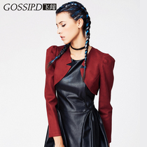 Spring and autumn deerskin velvet long sleeve shawl shoulder Womens suede short coat fashion wild skirt cardigan outside