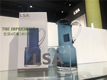 UK LSA imported exquisite handmade glass royal blue cold water bottle Creative Amber cool water Juice pot gift