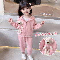 Girls Net red suit foreign spring and autumn 2022 new baby girl clothes foreign-style children childrens clothing spring clothes