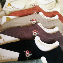 Small frescoed little flower cute girl socks pure cotton not balls Summer slim Invisible Boat Socks Deodorant Girls White