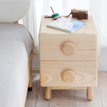 Children in the childrens bedside table stripes storage cabinet ash wood Black Walnut all solid wood creative childrens room