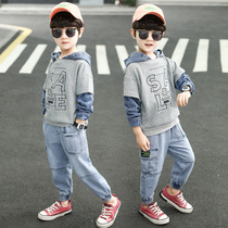 Boys necropolis suit Korean version 2021 Autumn loaded with new children Korean version of the Han version Ocean Qi Great Boy Fashion Tide two sets