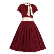 Autumn and winter bow large size ladies big swing skirt