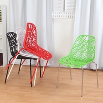 Xiangxing waiting chair Leisure dining chair Reception hollow plastic backrest chair Creative designer chair Office conference chair