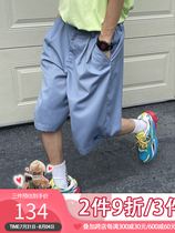 EAHOearthlinghoo22SS minimalist design texture relaxation 100 hitch haze blue suit 50% pants male and female