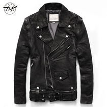 Autumn new motorcycle leather jacket couple can take off the sleeve vest jacket two-wear leather leather jacket mens slim leather jacket