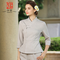 Beauty salon work clothes womens new Thai health high-end fashion club technician skin Management foot bath clothing 13