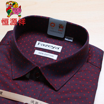  Hengyuanxiang Caiyang mens business slim-fit 100%cotton formal shirt pure cotton autumn and spring high-end purple long-sleeved shirt