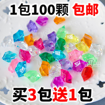 Acrylic crystal stone color stone hydroponic stone fish tank transparent glass bottle decoration fake simulation ice cubes props