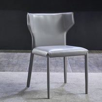 Leather Chair Italian Minimalist Desk Chair Saddle Chair Net Red Chair Back Chair Negotiation Chair Nordic Light Luxury Dining Chair Home