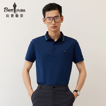 (Breathable cotton) Bien Leuven summer new casual business polo shirt lapel t-shirt men middle-aged