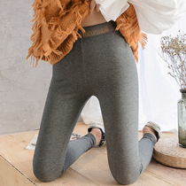 Punching pants in spring and autumn high waist nine tight weight mm large black autumn and winter magic pants