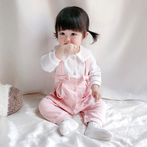 New born Full Moon baby jumpsuit spring and autumn Net red baby clothes cute out Princess ha clothes children autumn clothes