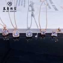 Necklace female shaper section mo sang shi S925 silver plated 18K rose gold fang zhen zuan carbon drill 1 karat choker