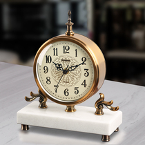 Eurostyle light extravaganza clock desktop clock home drawing room Decorative Pendulum table American Mute Metal Clock