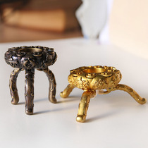 Rotary cylinder Pure copper hand-cranked rotary wheel small eight auspicious base Six-character truth Buddhist supplies Mud Pol Tibet