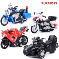 Childrens toy police car simulation Harley motorcycle child racing alloy sound and light baby three reincarnation power boy female