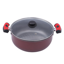 Fine iron non-stick soup pot without fume 26cm double handle multi-purpose pot small soup pot double ear wok cooking pot gift gift