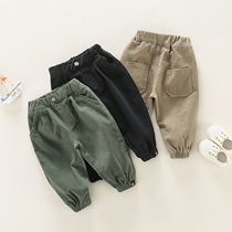  Spring and autumn pants boys autumn middle and small children wear casual pants Childrens new trendy boys baby loose pants