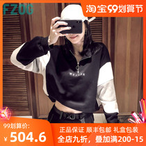 FZOG fezog sports suit women spring and autumn 2021 fashion tide loose black casual overalls two-piece pants