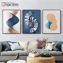 Modern simple living room decoration painting sofa background wall wall painting light luxury abstract combination line corridor mural