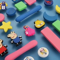 Cartoon handle rubber childrens room wardrobe door handle drawer cute color cartoon soft rubber cabinet handle single hole