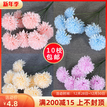 Simulation seven-headed bunched ball wedding fake flower wedding hall chrysanthemum table tennis decoration flower banquet hall soft silk flower