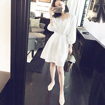 Hong Kong Tide Brand 2020 Spring and Summer Korean Womens Female Student hipster Temperament Medium Long Thin Witch Dress Women
