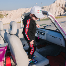 Boys sweater spring 2021 new Korean version of the tide childrens sweater spring and autumn hooded suit childrens two-piece childrens clothing