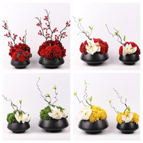 New Chinese simulation flower art modeling Bonsai sales office Model tenant hall Desktop home light luxury decoration ornaments