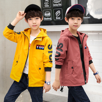Boys coat spring and autumn 2020 new autumn style childrens jacket 12 middle and big child Korean version of long windbreaker tide