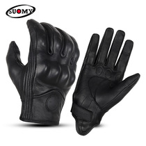 Motorcycle Riding Genuine Leather Anti-Fall Gloves Summer Touch Screen Sheep Leather Retro locomotive Knights equipped with Four Seasons breathable