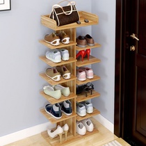 Simple simple thickened imitation solid wood multi-layer shoe shelf storage shelf Foyer entrance shoe change living room door shoe cabinet