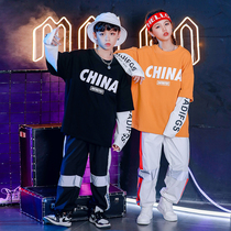 Hip Hop Street Dance Suit for male and female Han version fake two long sleeve necropolis Chaodei Costume Children Hiphop Act Out